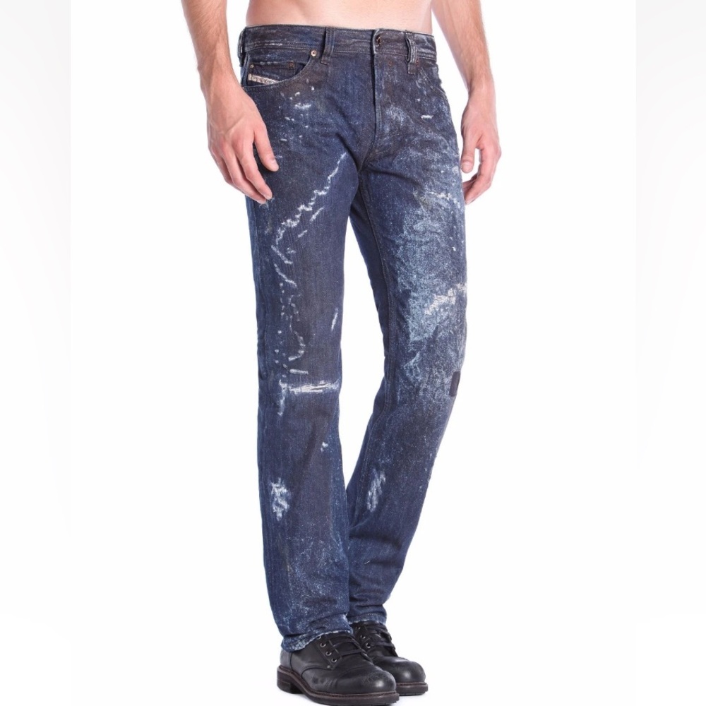 Diesel Safado Slim Straight 0833D Distressed Jeans